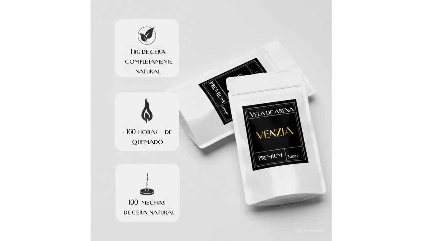 🔥 Oferta Venzia dos bolsas de 500g + 40 mechas  ¡¡2 UNIDAD POR 19 € MENOS!!