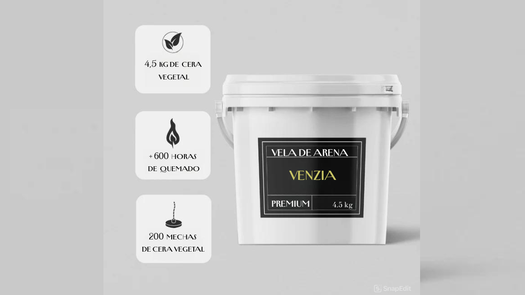 💎Venzia Premium (1+1): Cubo 4,5kg + Cuenco + 200 Mechas.